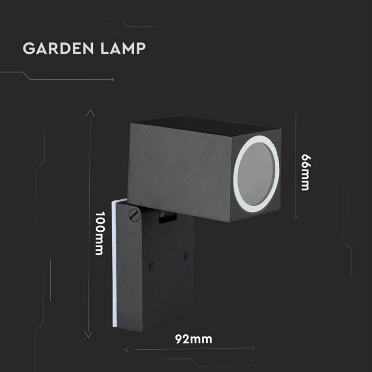 AUSSEN-WANDLEUCHTE Aluminium Schwarz beweglich - Schwarz, Metall (10/6.6/9.2cm)