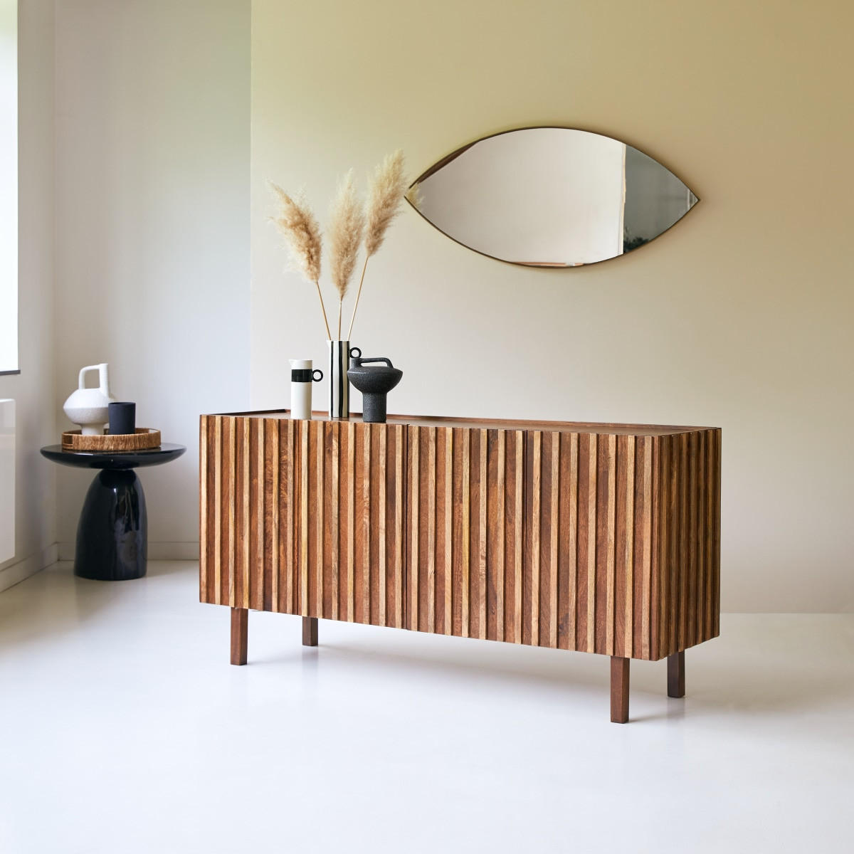 SIDEBOARD Milo Braun aus Mango - Braun, Holz (164/79/42cm) - Tikamoon
