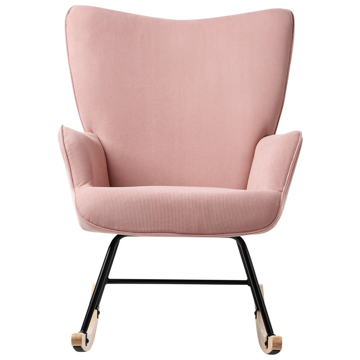 SCHAUKELSESSEL Rosa Arset - Pink/Schwarz, Textil (71/104/83cm) - Beliani