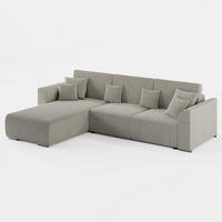 ECKSOFA LUMO L Links Beige Flechtwerk-Stoff mit Schlaffunktion und Bettkasten - Beige, Textil (293/195cm) - Barchello