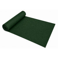 TISCHLÄUFER 40/100 cm Dunkelgrün Leinenoptik - Dunkelgrün, Textil (40/100cm) - TiborTex
