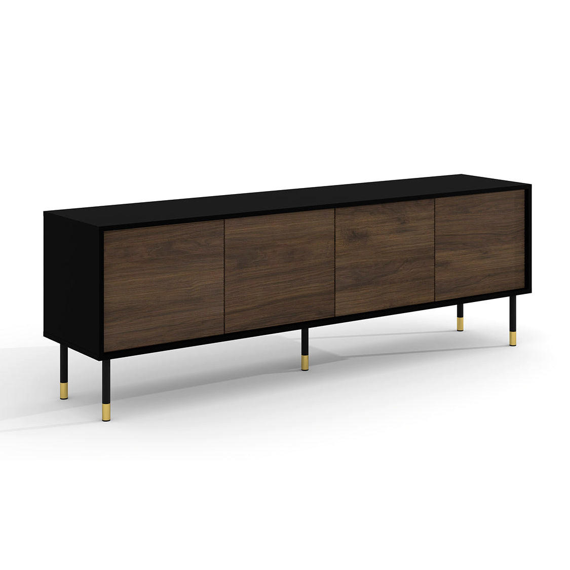 TV-MÖBEL Rani Holz und Schwarz - Schwarz, Holzwerkstoff (180/60/40cm) - Petits-meubles