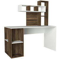 SCHREIBTISCH Coral Weiß Walnuss - Walnussfarben/Weiß, Holzwerkstoff (60/140/75cm) - moebel17