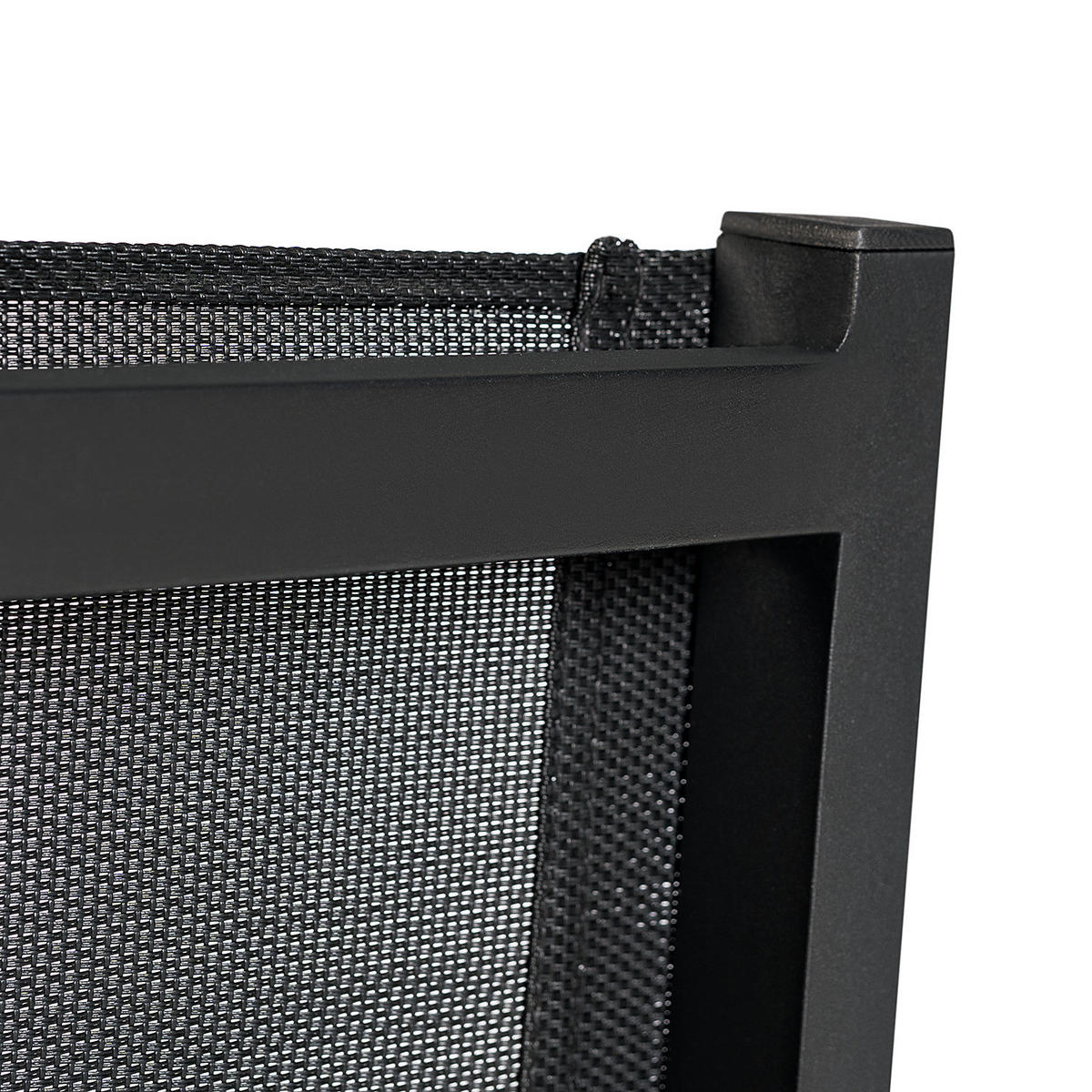 GARTENSTUHL MIT GITTERSTOFF - Textilene / Aluminium - Schwarz - 2er-Set - Schwarz/Braun, Holz/Textil (52/90/53cm) - home24