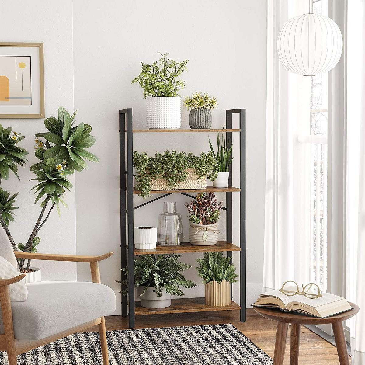 LEITERREGAL - Braun, Holzwerkstoff (30/120/66cm) - Hansiro