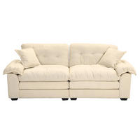 ZWEISITZER-SOFA Chenille-Polster mit tiefem Sitz 213,4/90,1/87,6 cm Beige - Beige, Textil (90.1/87.6/213.4cm) - Redom