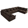 WOHNLANDSCHAFT VERSO U 9M Braun Velvet - Schwarz/Braun, Kunststoff/Textil (442/93/270cm) - MKS