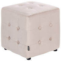 POUF WISCONSIN Samtstoff Hellbeige - Beige, Textil (36/39/36cm) - Beliani