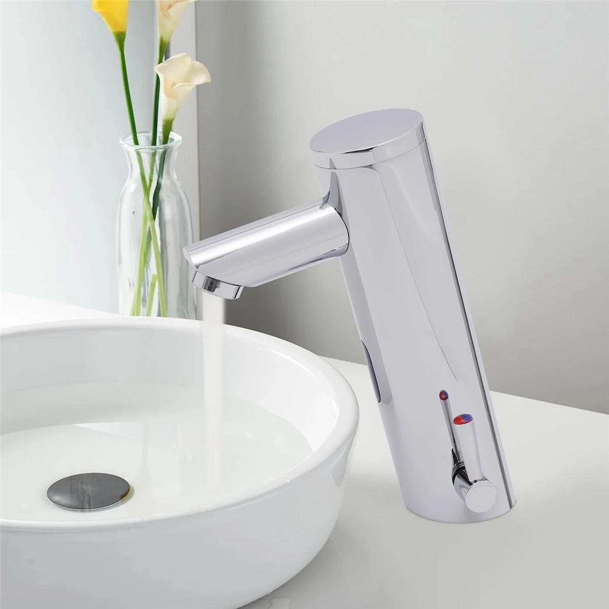 WASCHTISCHARMATUR Sensor berührungslos Badezimmerarmatur - Silberfarben, Metall (12.4/20/5.4cm) - Kaket