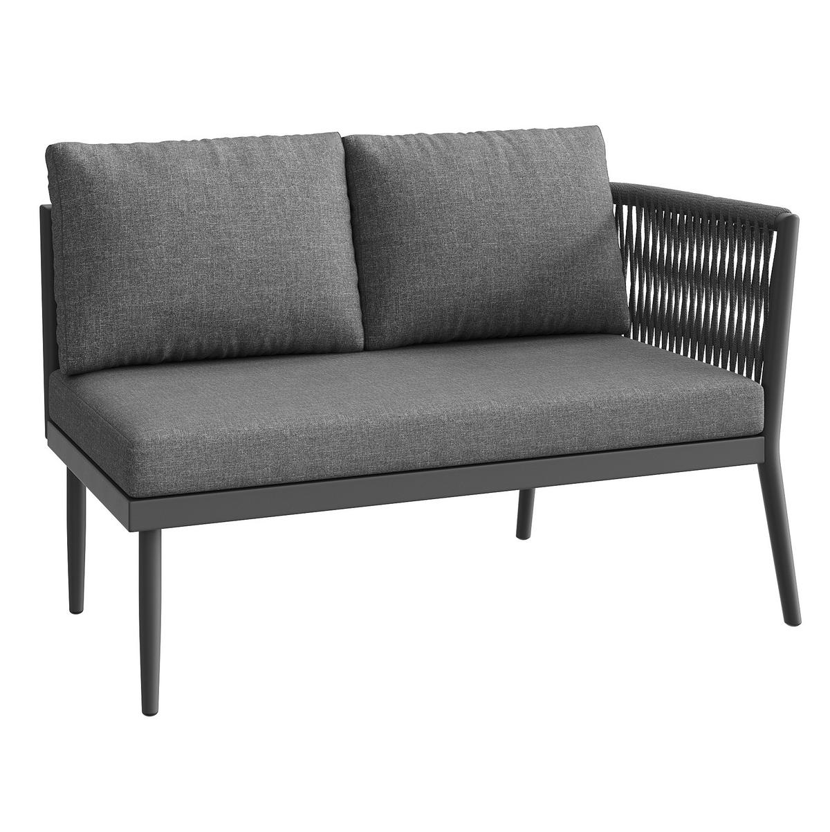 LOUNGEGARNITUR Grau aus Metall und Olefin 6er Set - Grau, Metall - OKMYHOME
