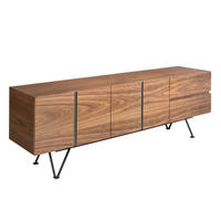 TV-ELEMENT Rechteckig Grau Walnuss Schwarz 180/42/60 cm - Walnussfarben/Schwarz, Holz (180/60/42cm) - ANGEL CERDA