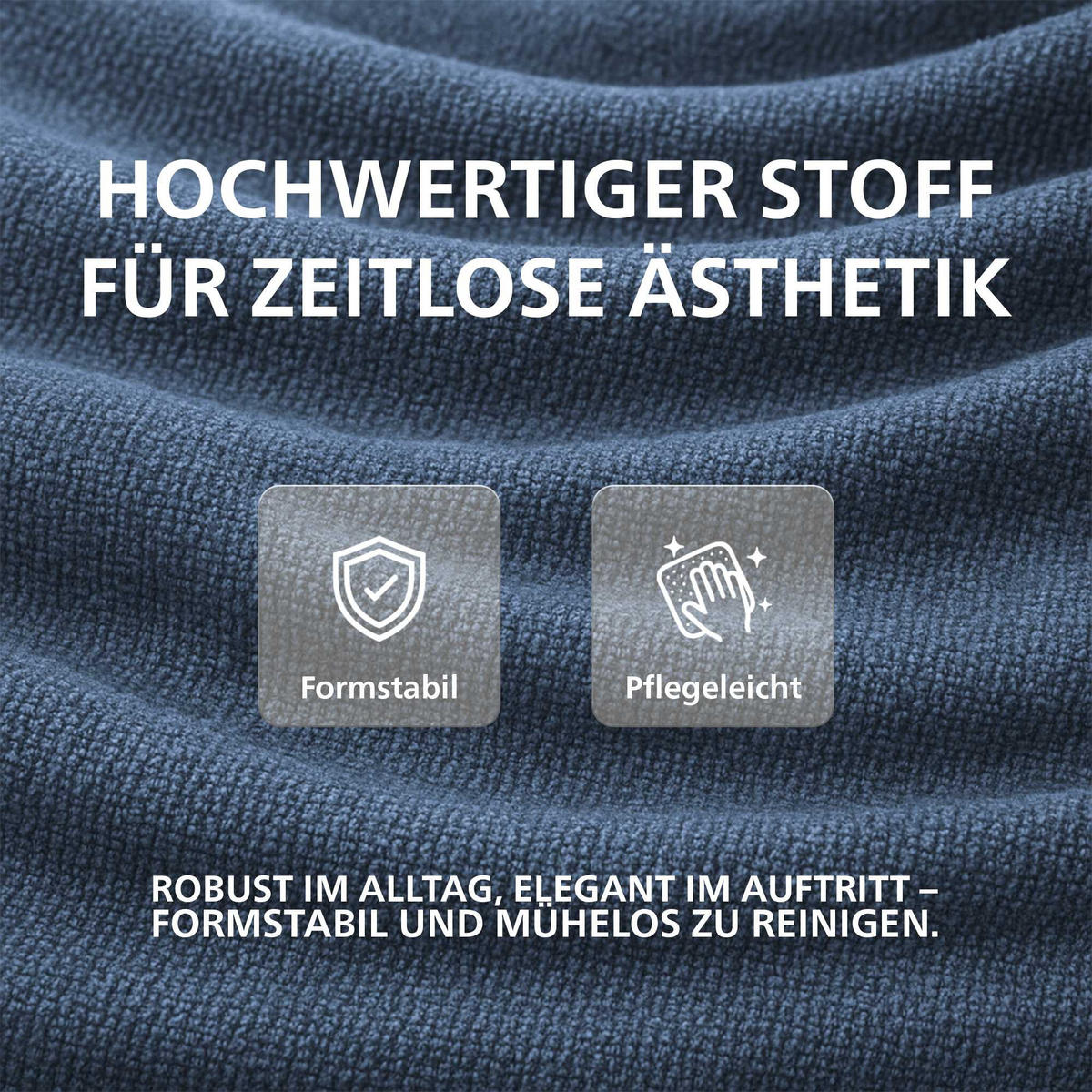 ARMLEHNENSTUHL 2er Set Stoff Dunkelblau - Schwarz/Dunkelblau, Textil/Metall (59/87/59cm) - CLP