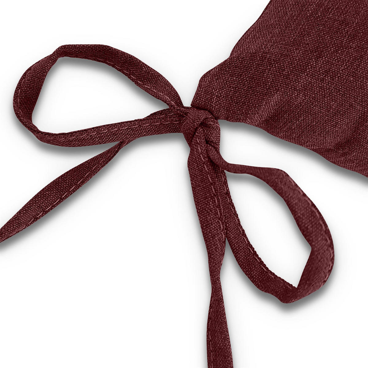 SITZKISSEN 16-Punkt dunkelrot 40/40 cm mit Steppung und Halte-Bändern - Bordeaux, Textil (40/40/4cm) - wometo