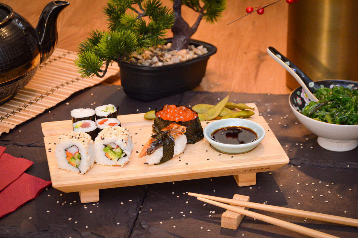 SUSHIBRETT 16/27/4 cm, Bambus - Braun, Holz (16/27cm) - Dunedesign