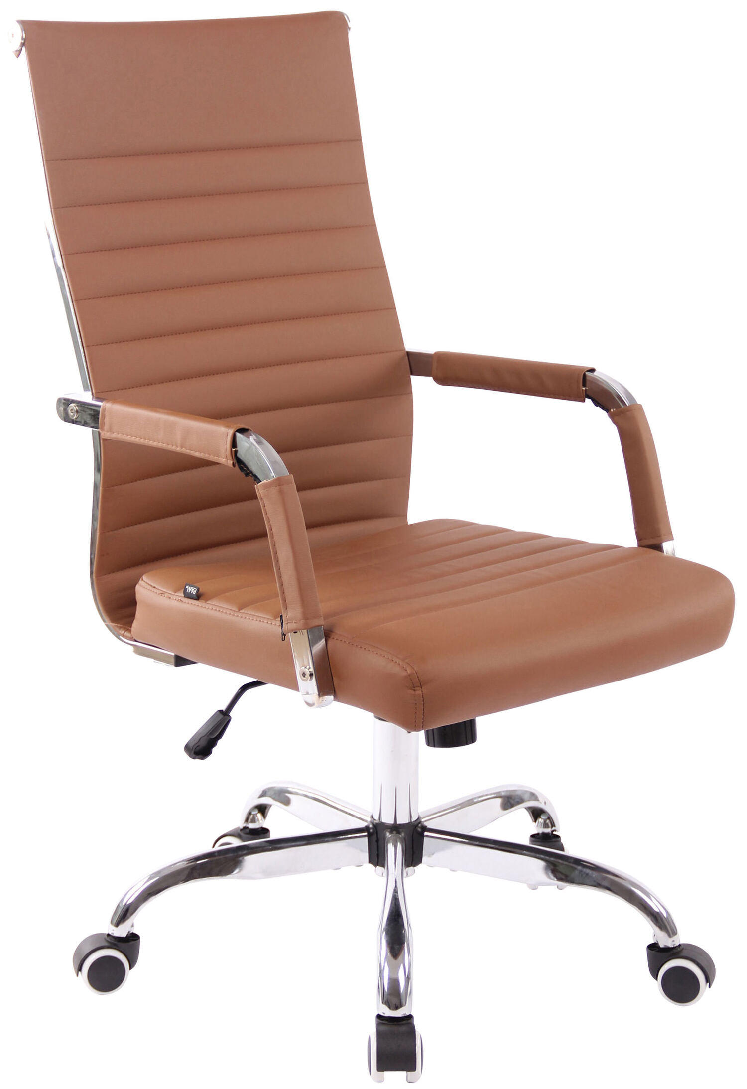 BÜROSTUHL Amadeus, Kunstleder Hellbraun - Hellbraun, Textil/Metall (51/106/63cm) - TPFLiving