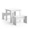 ESSTISCH SET Sentio Weiß 80 x 80 cm mit 2 Bänken - Weiß, Holzwerkstoff (80/73/80cm) - Vicco