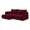 ECKSOFA mit Schlaffunktion Samt Stoff Rot - Bordeaux/Rot, Kunststoff/Textil (148/207cm) - LaMiaSofa