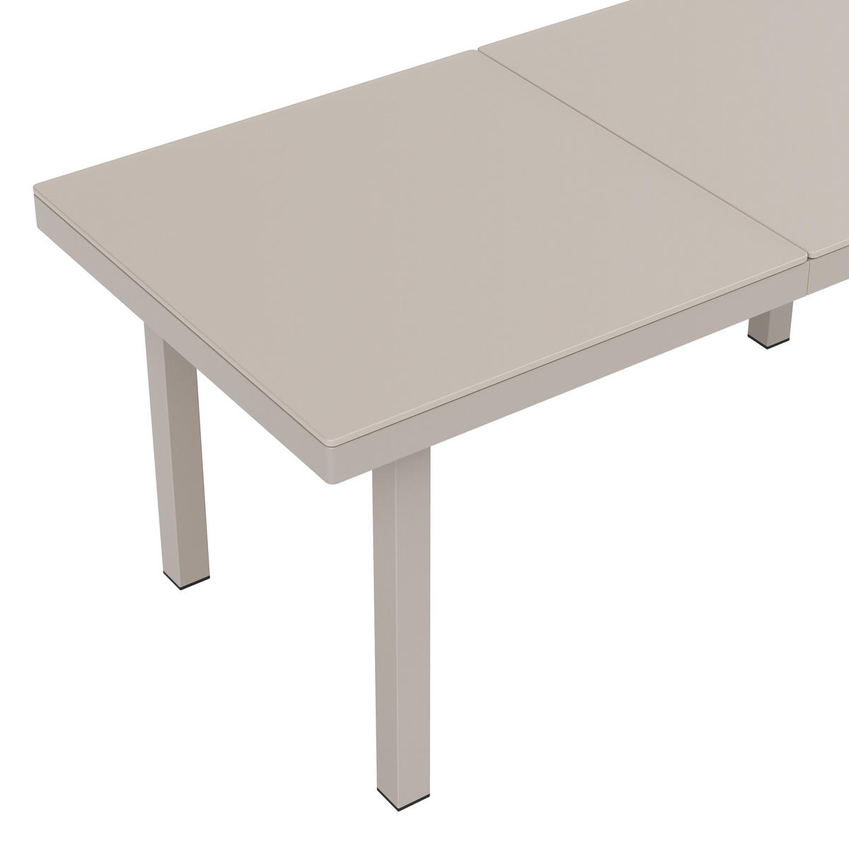 GARTEN-ESSGRUPPE 8 Personen Eckstellung Glastisch Khaki - Hellbraun, Textil - FLIEKS