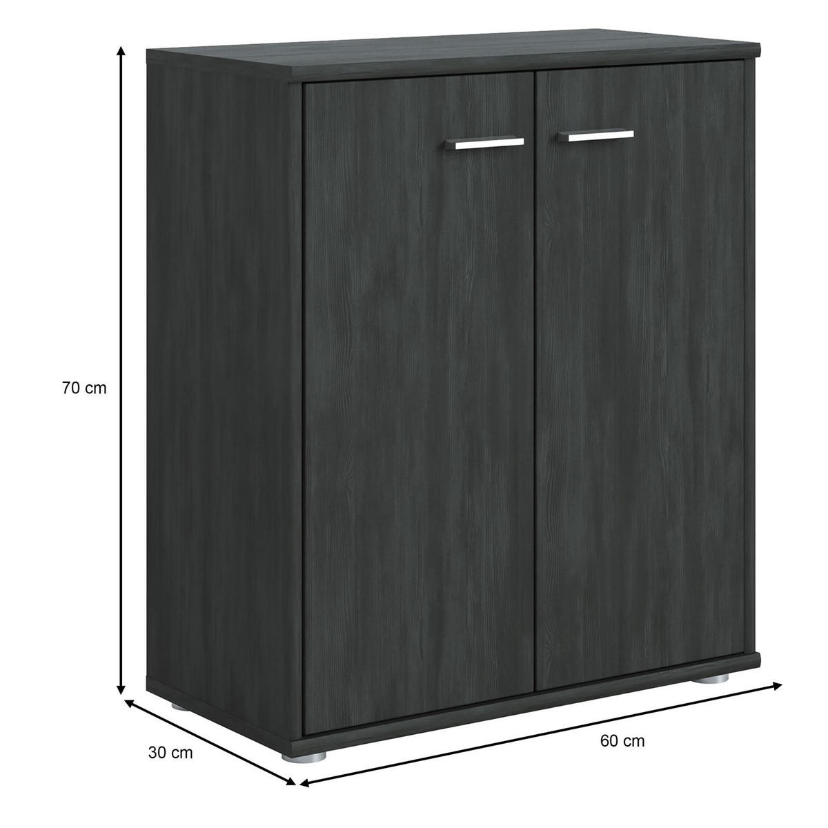 KOMMODE TOMMY - Eschefarben, Holzwerkstoff (60/70/30cm) - CARO-Möbel