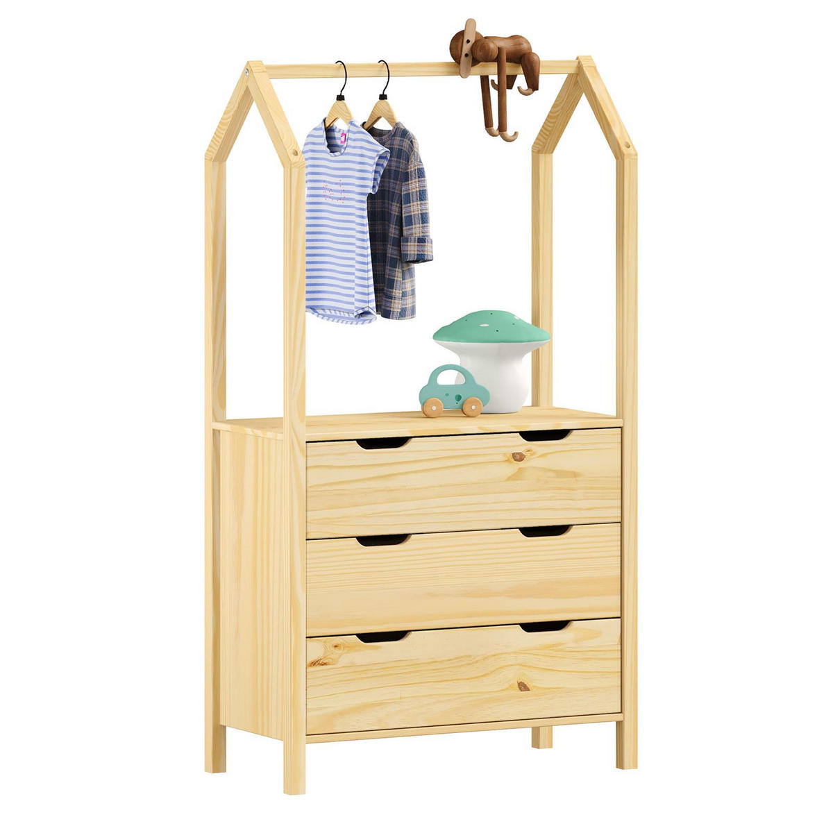 KOMMODE AMIRA - Naturfarben, Holz (83/152/41cm) - IDIMEX