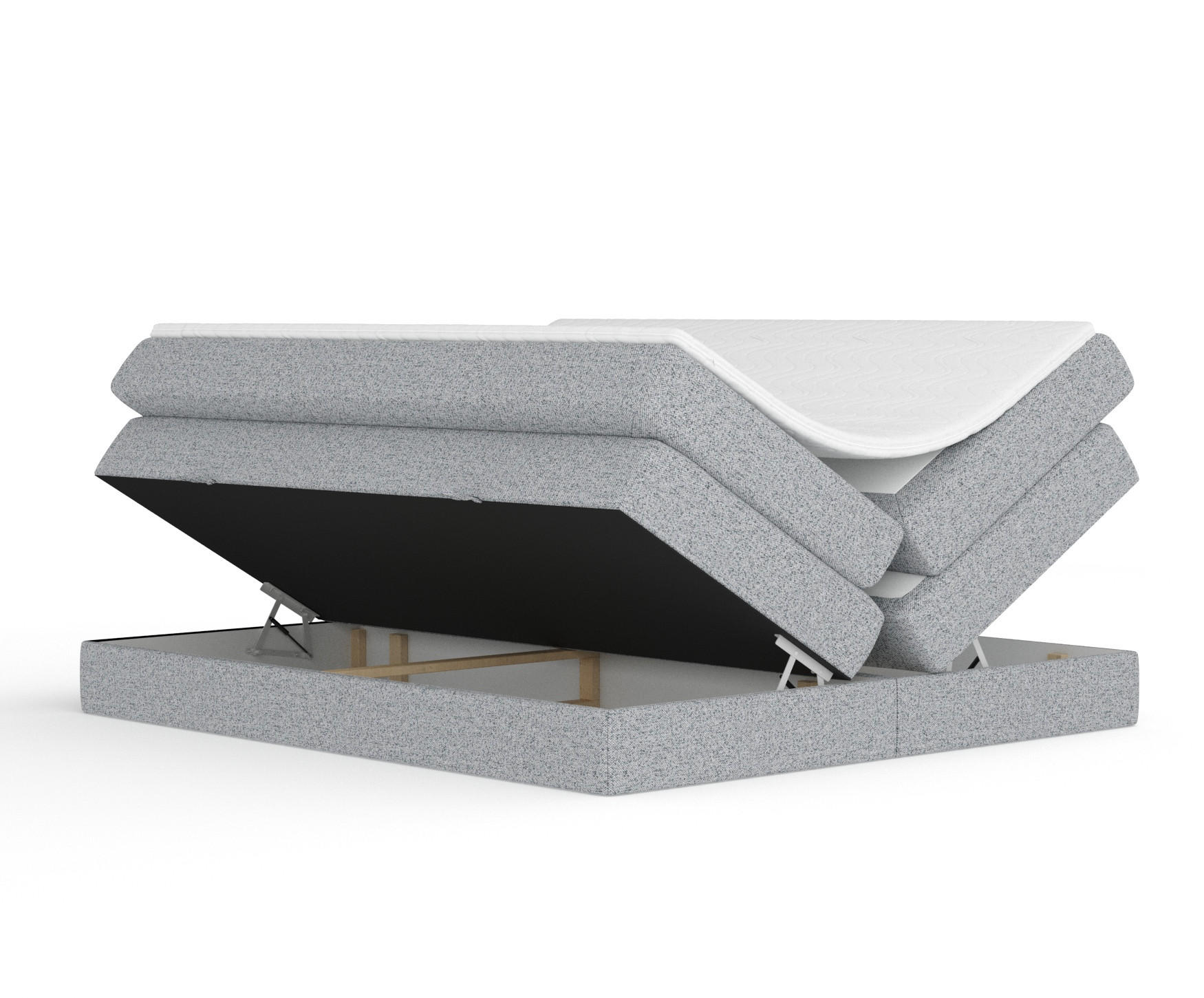 BOXSPRINGBETT Juniper Grau 160/200 cm - Schwarz/Grau, Holz/Holzwerkstoff (160/200cm) - Maison de Reve