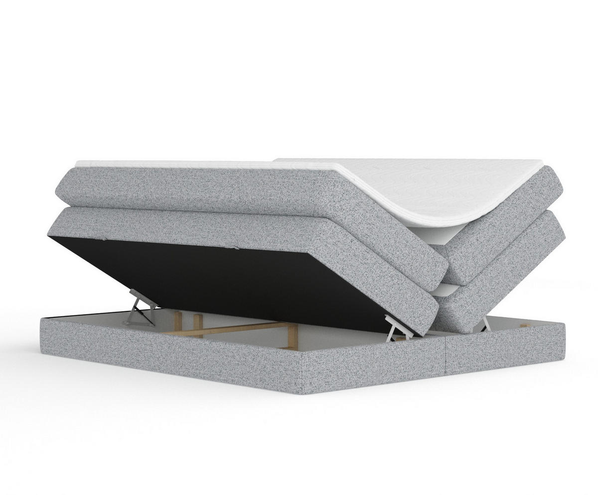 BOXSPRINGBETT Juniper Grau 180/200 cm - Schwarz/Grau, Holz/Holzwerkstoff (180/200cm) - Maison de Reve