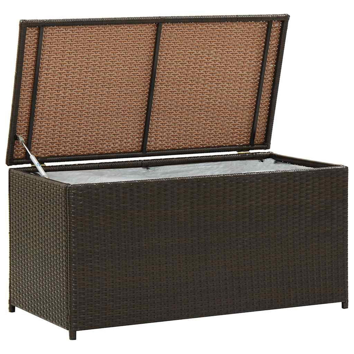 GARTENBOX Poly Rattan 100x50x50 cm Braun - Braun, Kunststoff (100/50/50cm) - furnicato