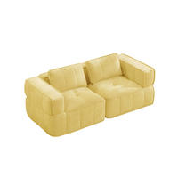 SOFA 198/93/67 cm in Gelb, modular, rahmenlos und mit tiefer Sitzfläche - Gelb, Kunststoff (93/67/198cm) - Flora Grace