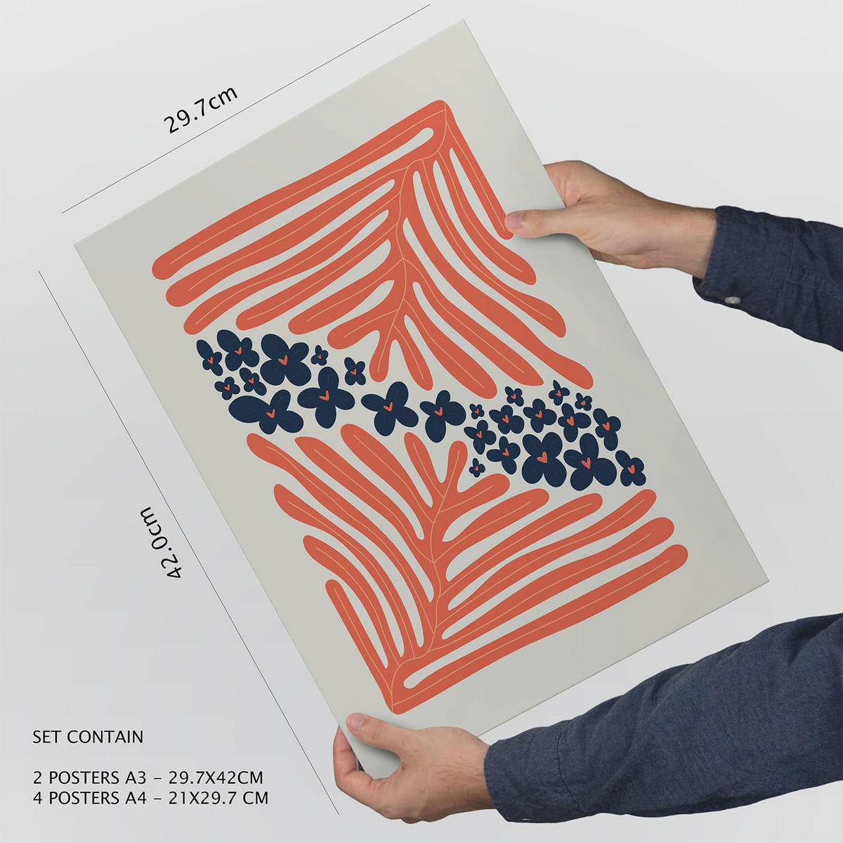 POSTER Set Mit 6 Minimalistischen In Pastellfarben Sommerkollektion Drucke Von Landschaften Und Natur Für Innenarchitektur A3 & A4 Schwarzer Rahmen - Schwarz, Papier (29/3cm) - Nacnic