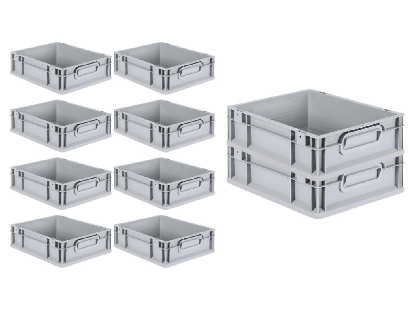 EUROBOX Nextgen Economy Griffe Geschlossen 12x30x40cm 11 Liter - Grau, Kunststoff (30/12/40cm) - PROREGAL