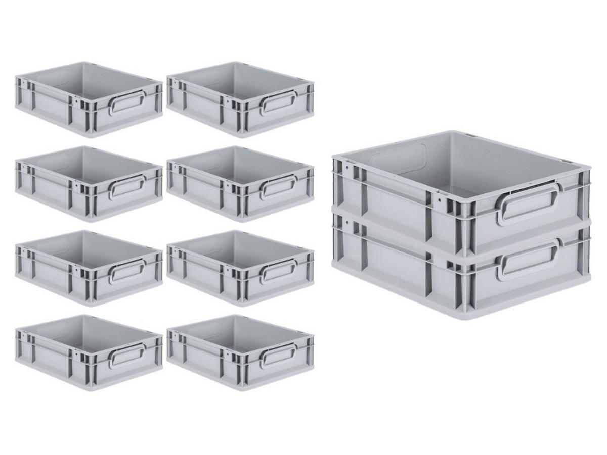 EUROBOX Nextgen Economy Griffe Geschlossen 12x30x40cm 11 Liter - Grau, Kunststoff (30/12/40cm) - PROREGAL
