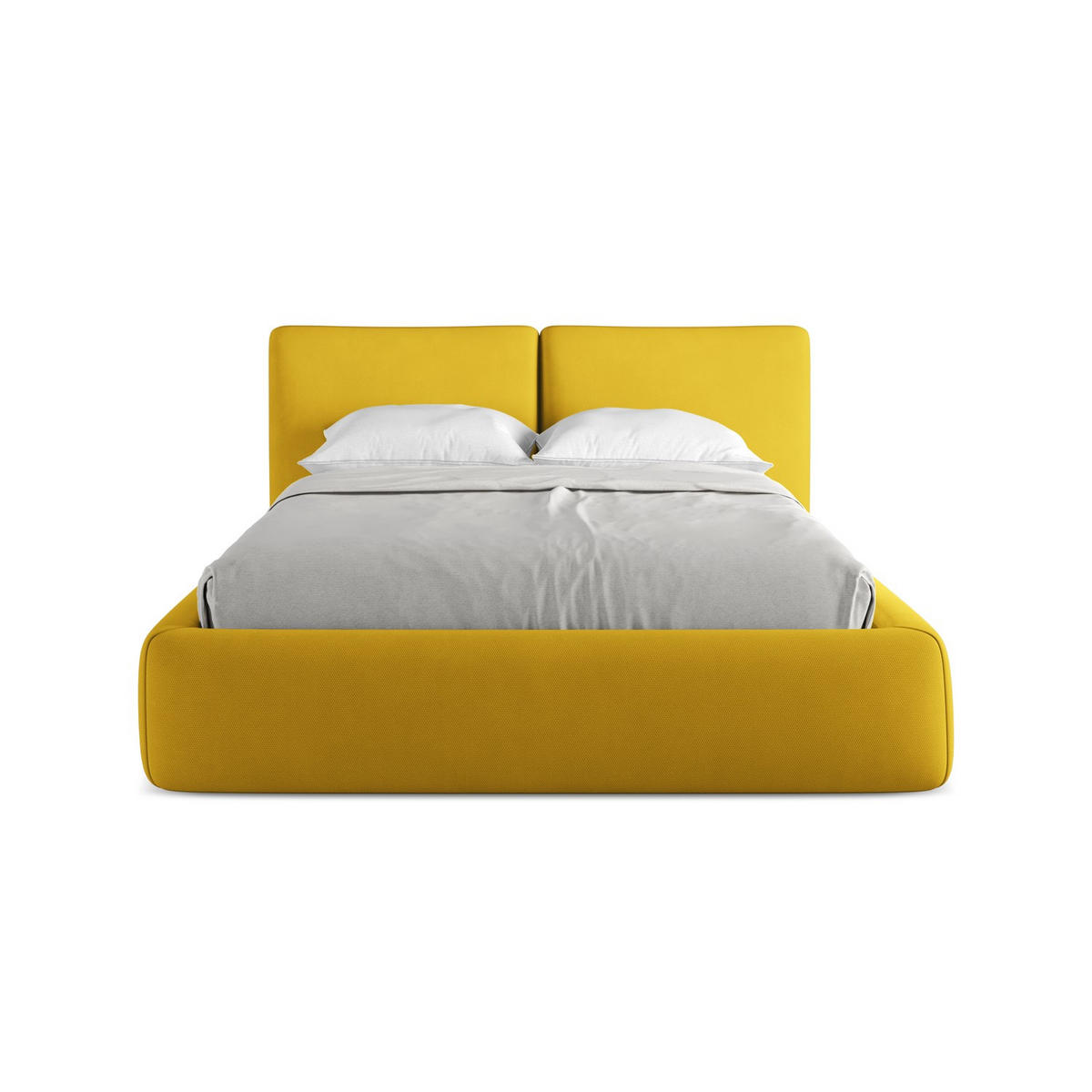 POLSTERBETT mit Bettkasten und Lattenrost 160x228 Gelb - Currygelb/Gelb, Kunststoff/Textil (140/200cm) - LaMiaSofa