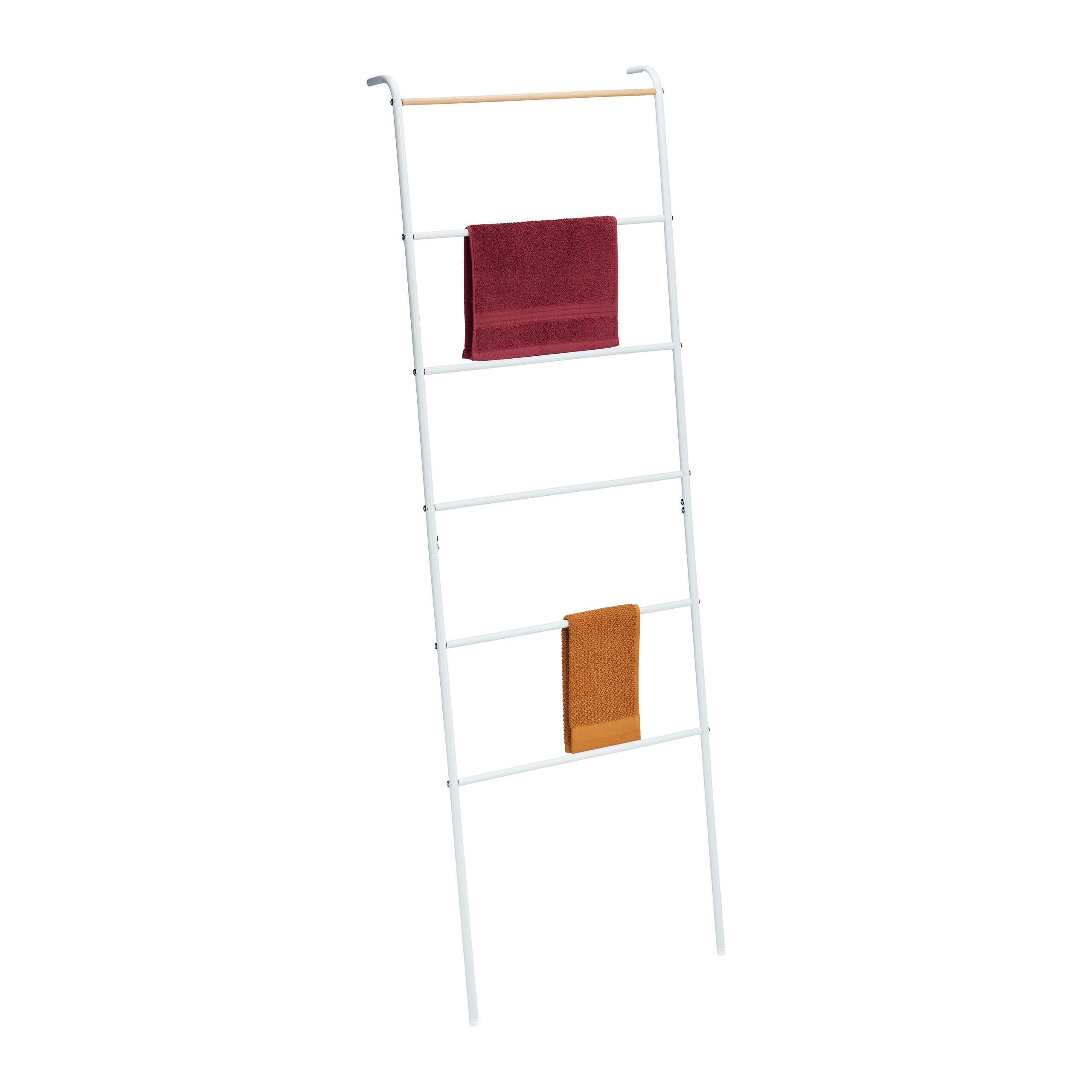 HANDDUKSSTEGE Vit metall 6 pinnar 160,5 cm 160.5/55.5/10 cm