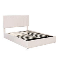 POLSTERBETT mit Stauraum 140x200 cm Samt Cremeweiß - Beige, Metall (140/200cm) - Meubliv