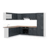 ECKKÜCHE IN L-FORM R-Line Schwarz Beton/Weiß 227 x 287 cm AP Eiche - Schwarz/Weiß, Holzwerkstoff (287/81.6/60cm) - Vicco