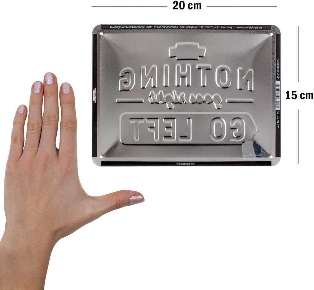 BLECHSCHILD 15/20 cm Word Up Go Left - Multicolor, Metall (20/15/0.5cm) - Nostalgic-Art