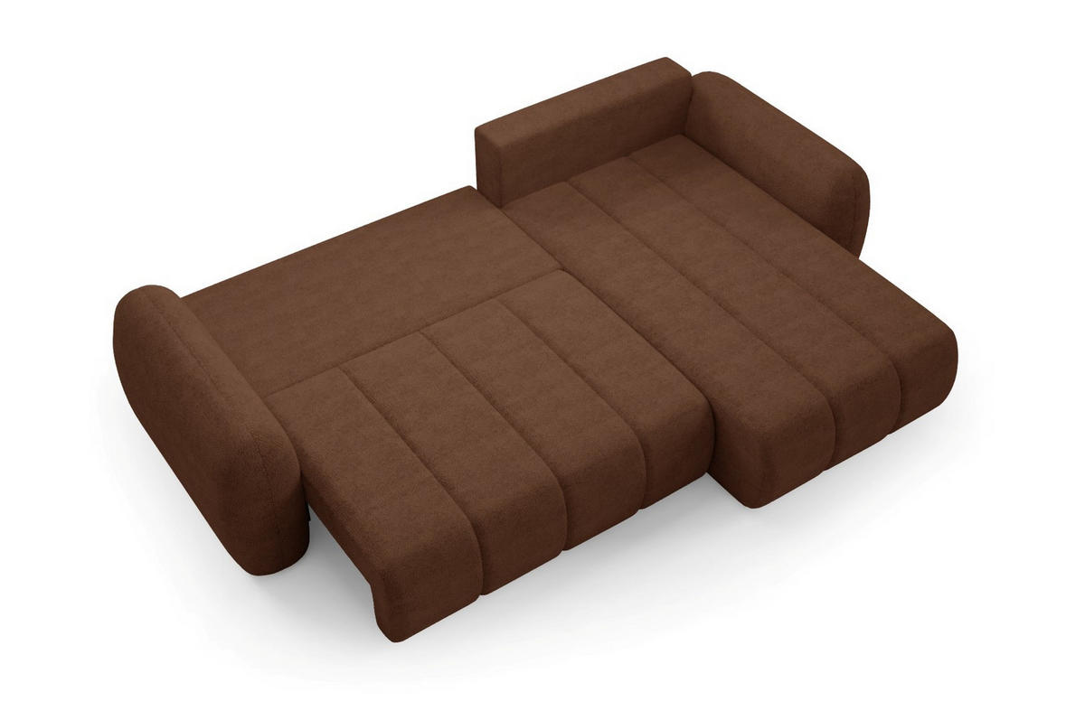 ECKSOFA mit Schlaffunktion Premium Braun - Schwarz/Braun, Holz/Holzwerkstoff (304/190cm) - Furnisell