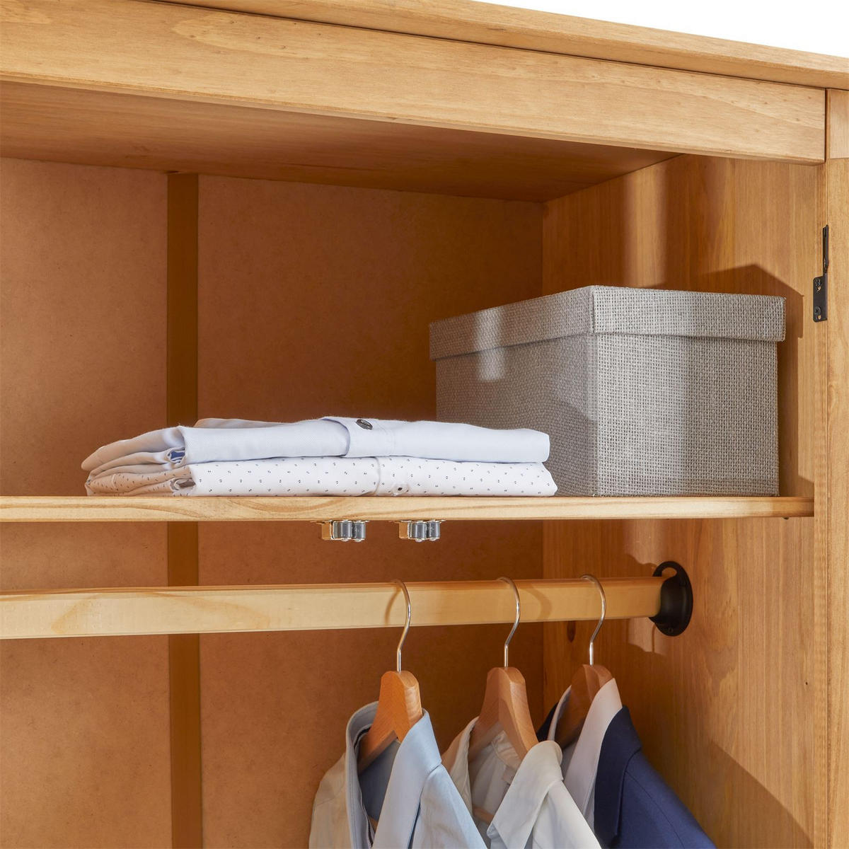 KLEIDERSCHRANK CANCUN - Kieferfarben, Holz (80/176/50cm) - CARO-Möbel