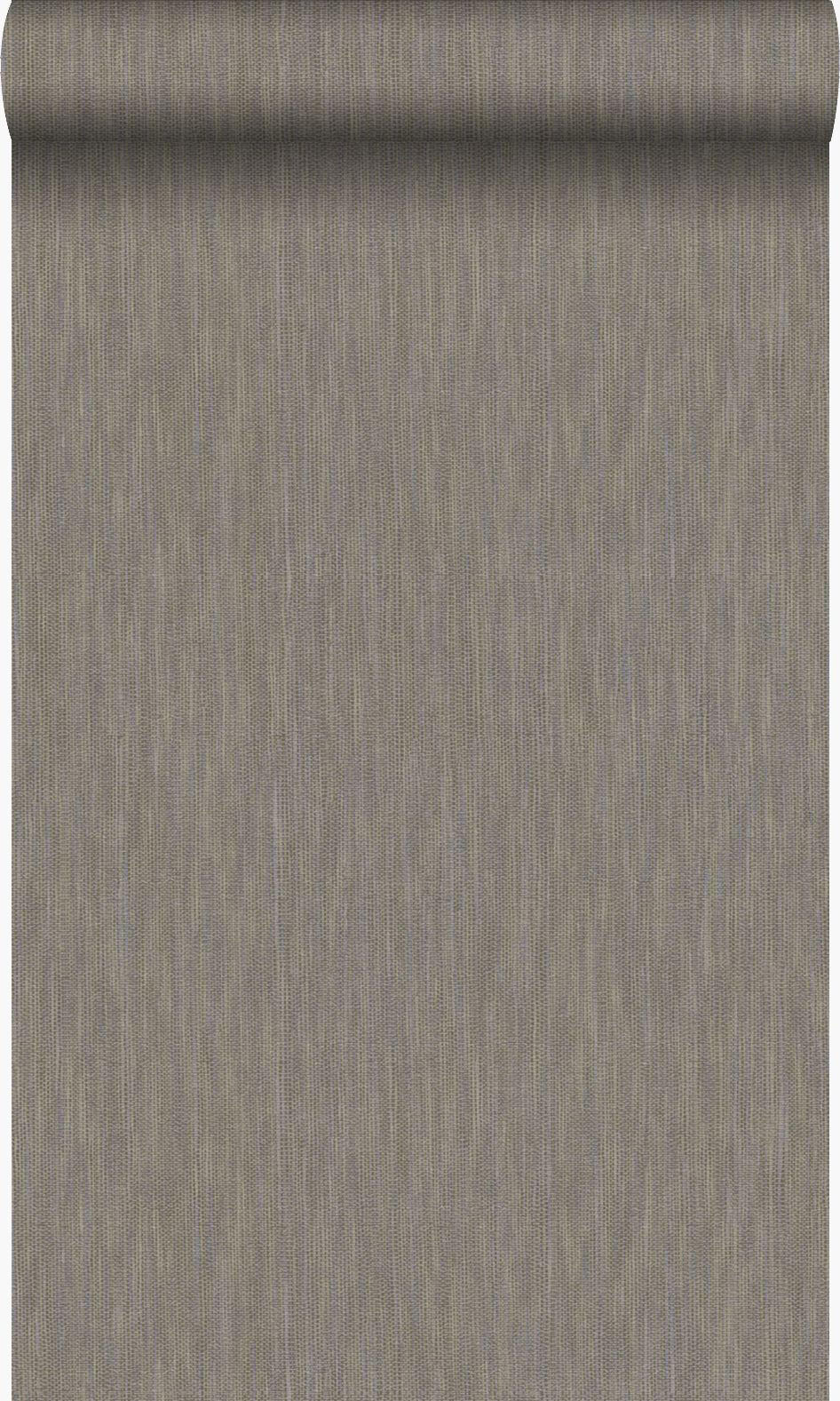 TAPETE 3D Grasmuster Leinen-Optik 53 cm x 10.05 m - Braun, Papier (53/1000cm) - Origin Wallcoverings