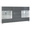SIDEBOARD Bari Grau Hochglanz - Grau, Holzwerkstoff (138.5/75.5/35cm) - Vladon