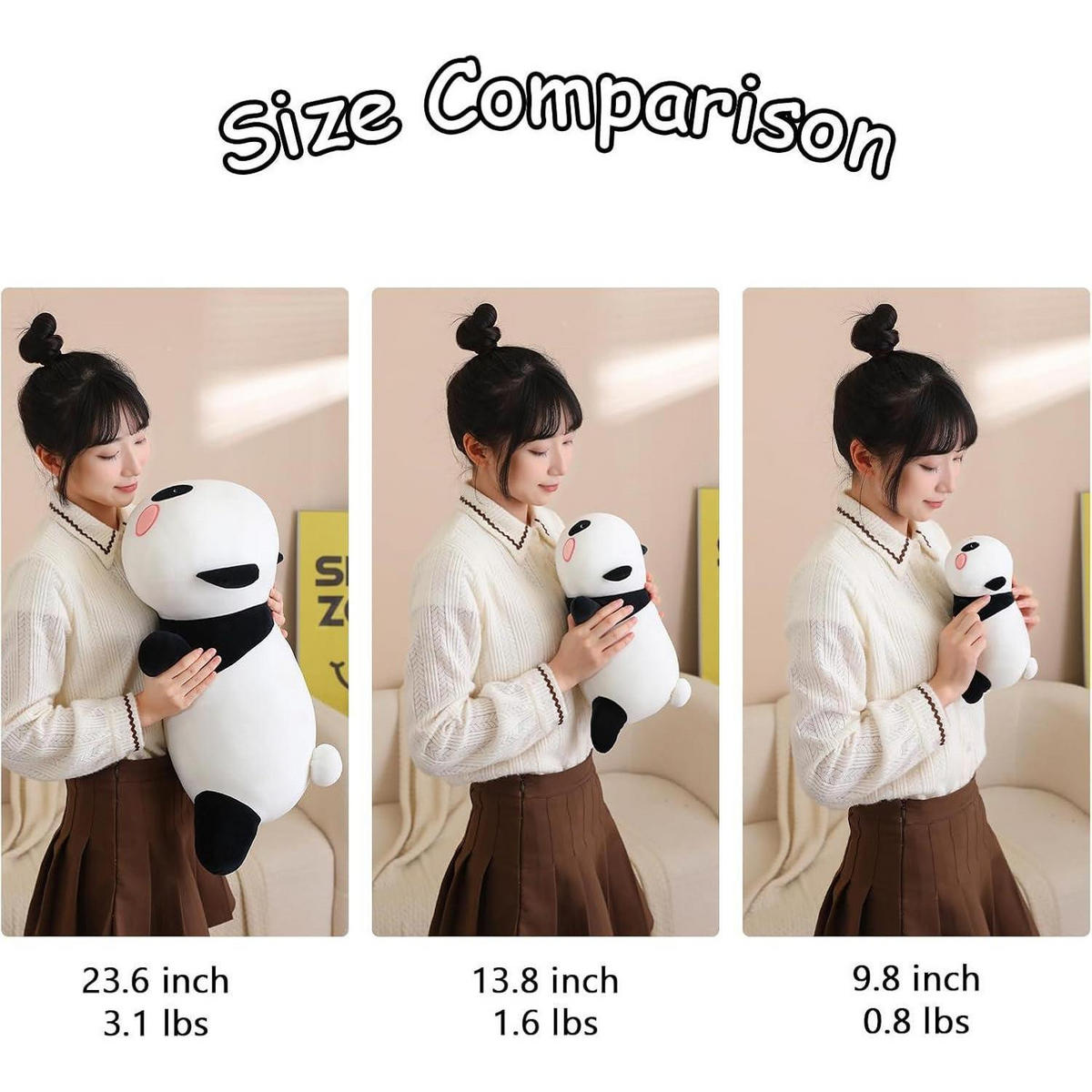 PLÜSCHKISSEN Panda 35 cm - Multicolor, Textil (12.7/20.3cm)