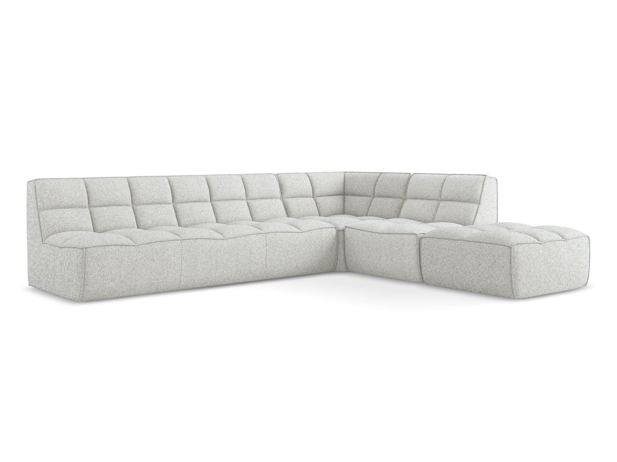 ECKSOFA Beidseitig Strukturstoff Stoff Beige - Beige/Schwarz, Kunststoff/Textil (308/258cm) - Makamii
