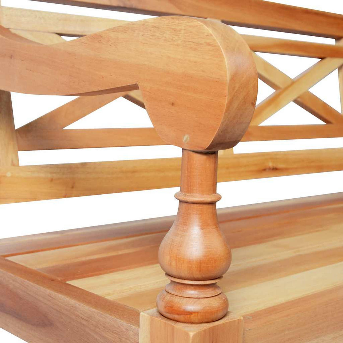 BATAVIA-BANK Hellbraun 123 Cm Massivholz Mahagoni - Braun, Holz (50/81/123cm) - vidaXL