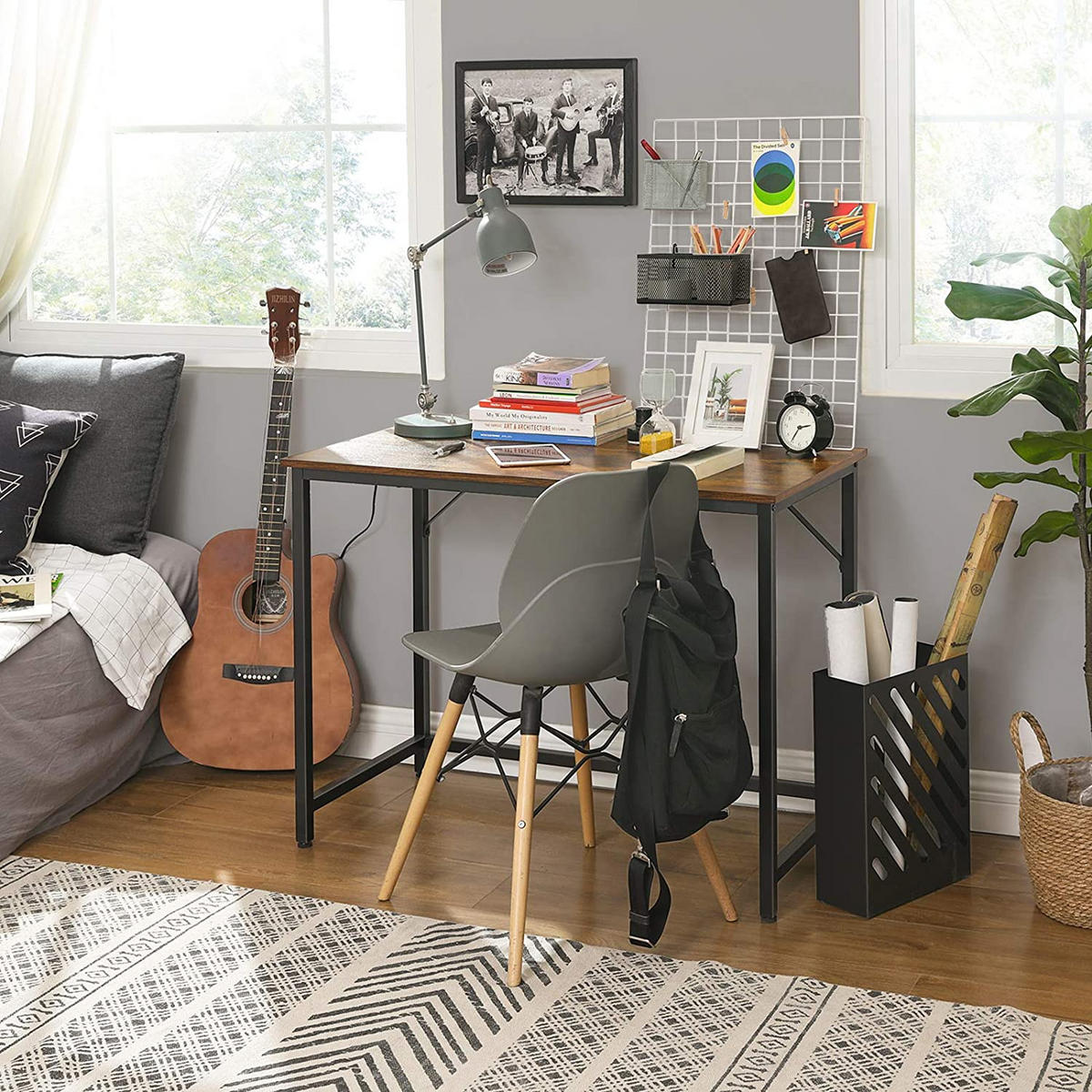 SCHREIBTISCH COMPUTERTISCH SCHMAL - Braun, Holzwerkstoff (100/50/75cm) - Hansiro