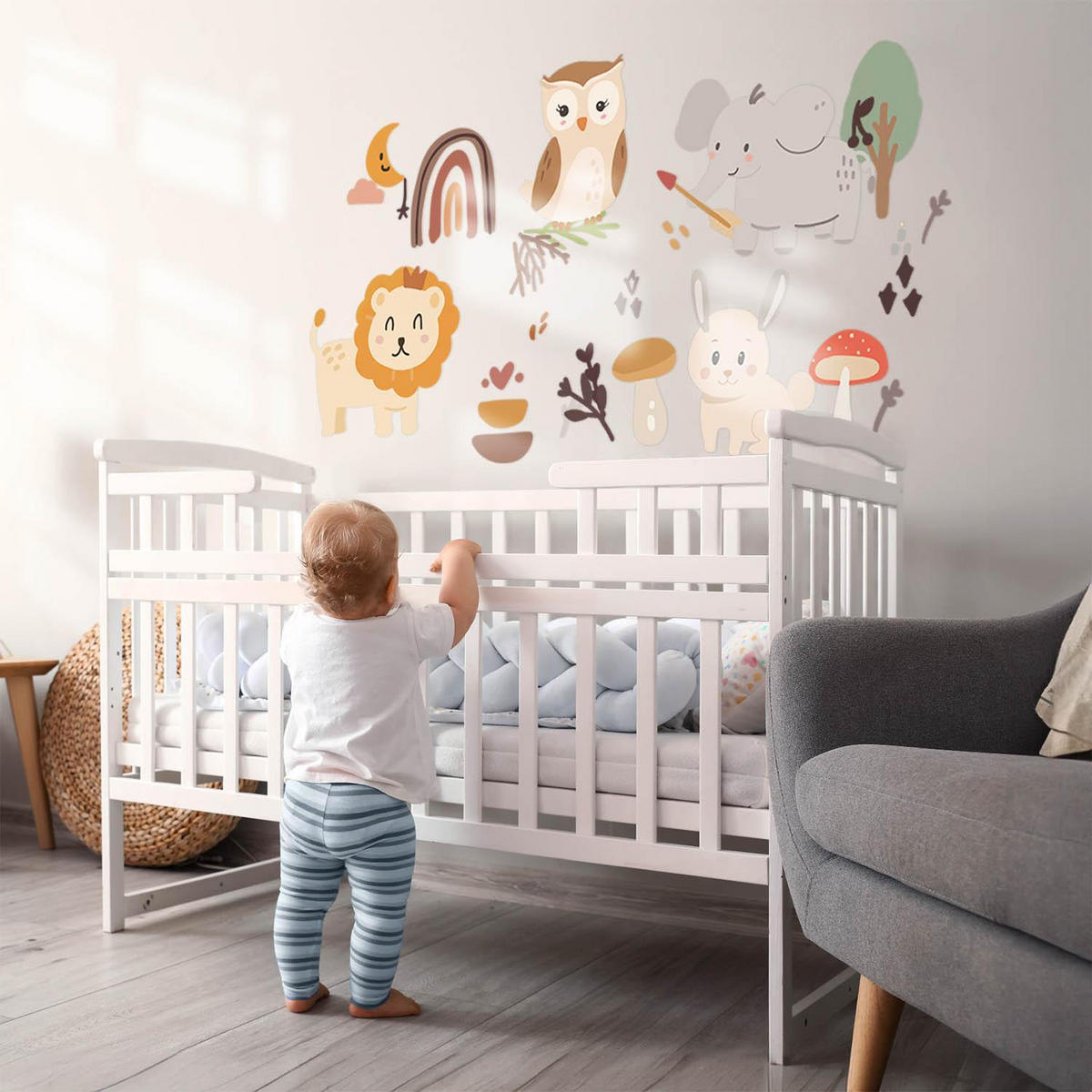 WANDAUFKLEBER 130x237cm - Tierische Naturillustration - Multicolor, Kunststoff (130/237/0.1cm) - Wallfluent