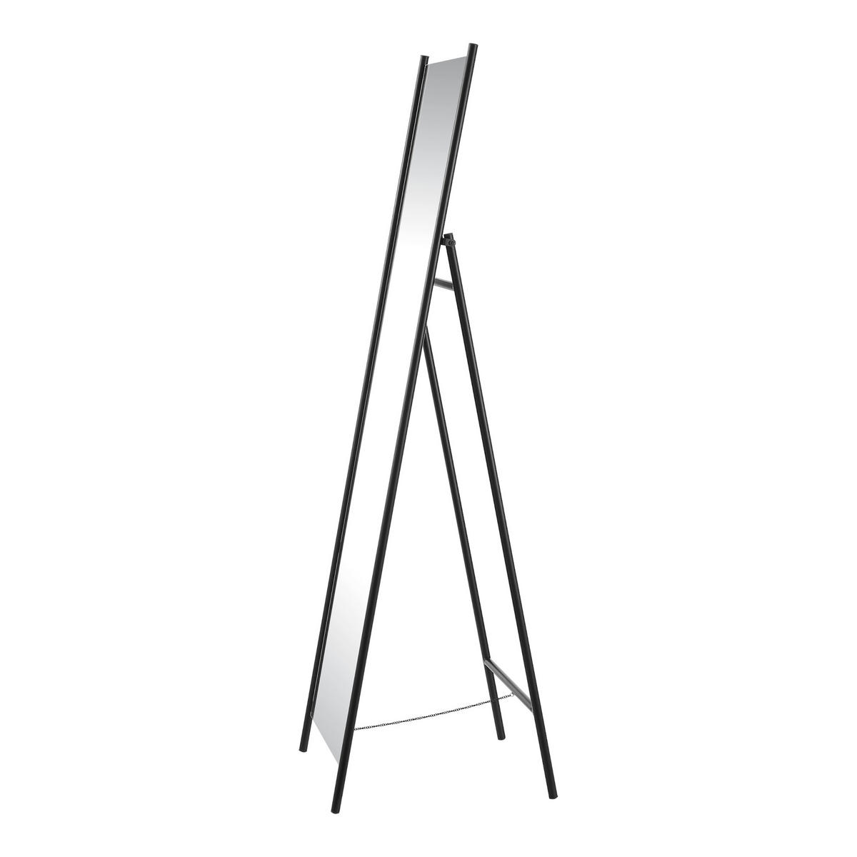 STANDSPIEGEL Martano - Schwarz, Glas/Metall (37.5/160/150cm) - [en.casa]