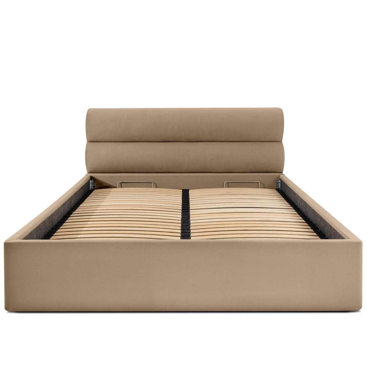 POLSTERBETT LUNEO - Beige/Schwarz, Holz/Holzwerkstoff (182/204cm) - KONSIMO®