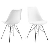 STUHL 4er-Set weiss, Chrom - Weiß, Holzwerkstoff (48/86/54cm) - ebuy24