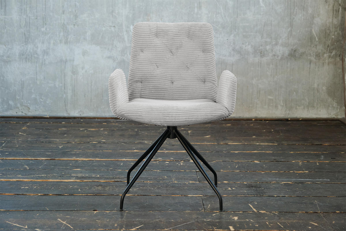 DREHSTUHL NEW CHARME Hellgrau Cord - Hellgrau, Textil (59/87/66cm) - KAWOLA
