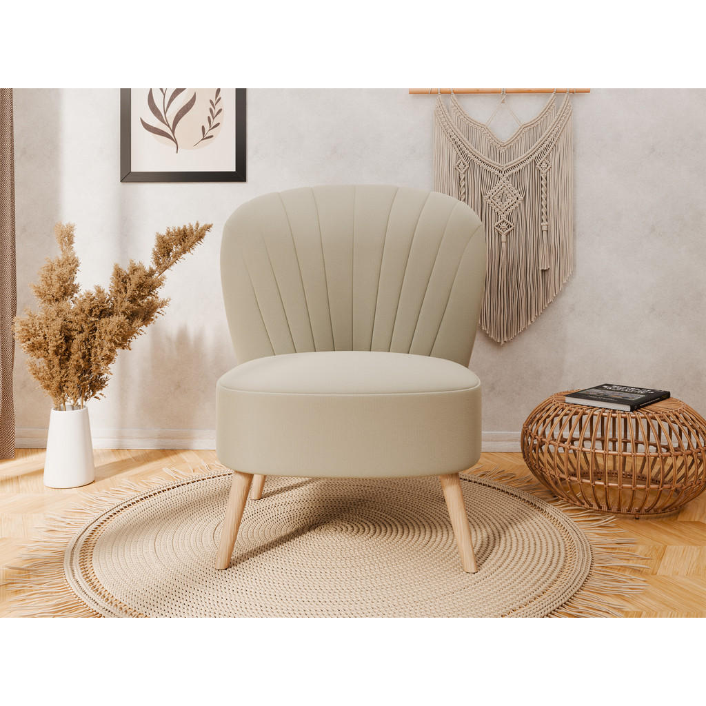 Thumbnail - Panda Möbel Sessel, Beige, Holz, 1-Sitzer, 68x82x78 cm, Oeko-Tex® Standard 100, Wohnzimmer, Sessel, Polstersessel